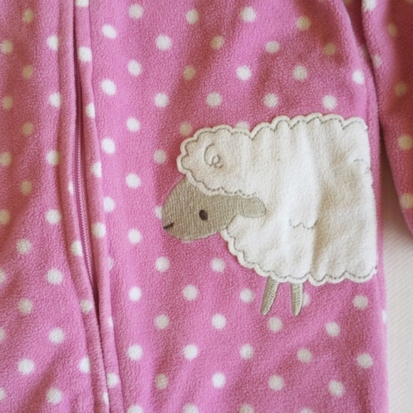 simple joys purple fleece zipper footie sleeper pajamas 6-9 months baby girl - Picture 2 of 7